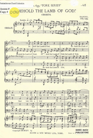 Behold the Lamb of God (0-042)