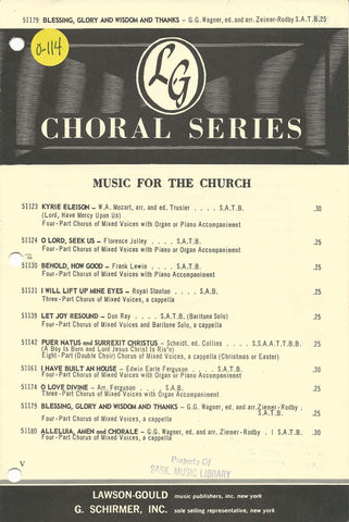 Blessing, Glory and Wisdom and Thanks (0-114)