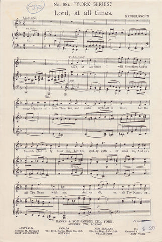 Lord, At All Times (0-345)