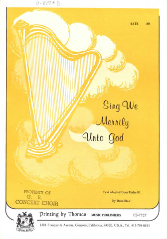 Sing We Merrily Unto God (0-819)