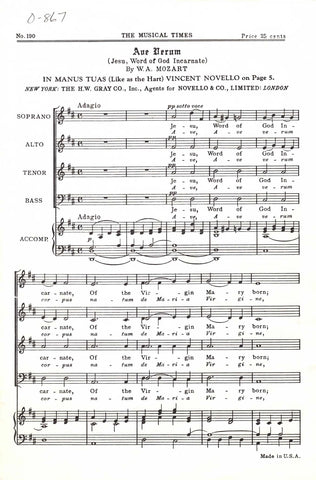 Ave verum / In manus tuas (0-867)