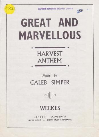 Great and Marvellous (1-388)
