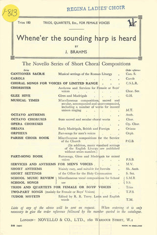Whene'er the Sounding Harp is Heard (1-813)