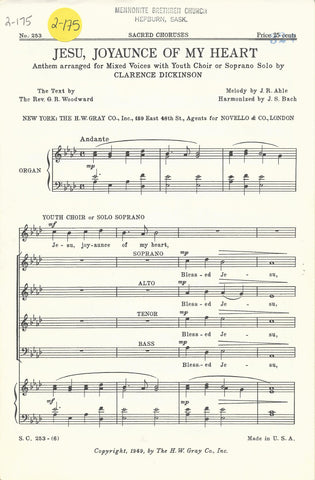 Jesu, Joyaunce of My Heart (2-175)