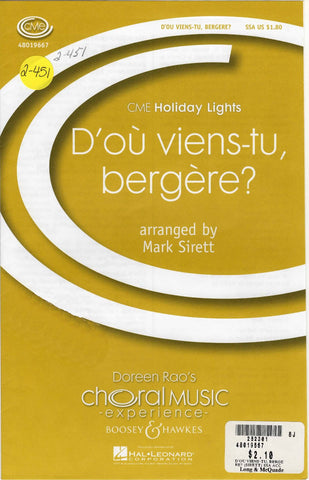 D'où viens-tu, bergère? (2-451)