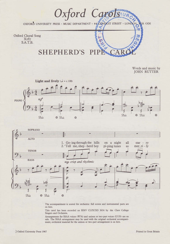 Shepherd's Pipe Carol (2-870)