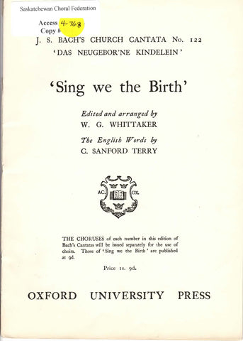 Sing We The Birth (Cantata No. 122) (4-768)