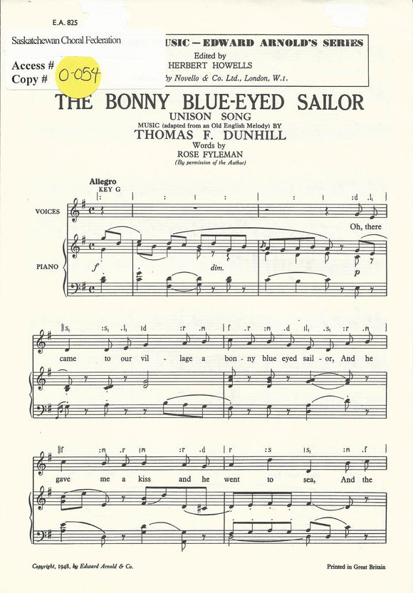 Bonny Blue-Eyed Sailor, The (0-054)