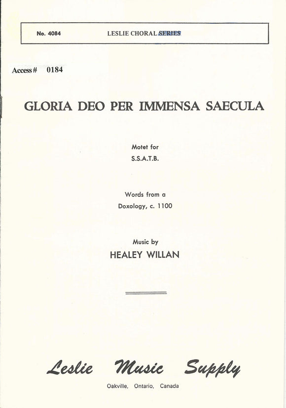 Gloria Deo per immensa saecula (0-184)