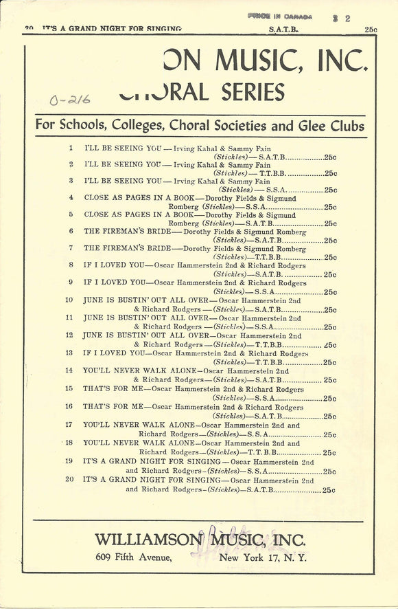 It's a Grand Night For Singing (0-216)