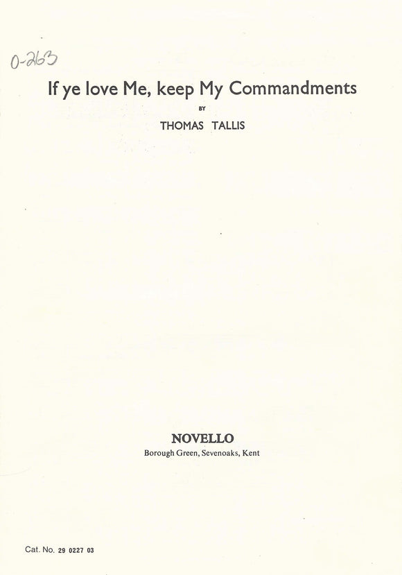 If Ye Love Me, Keep My Commandments (0-263)