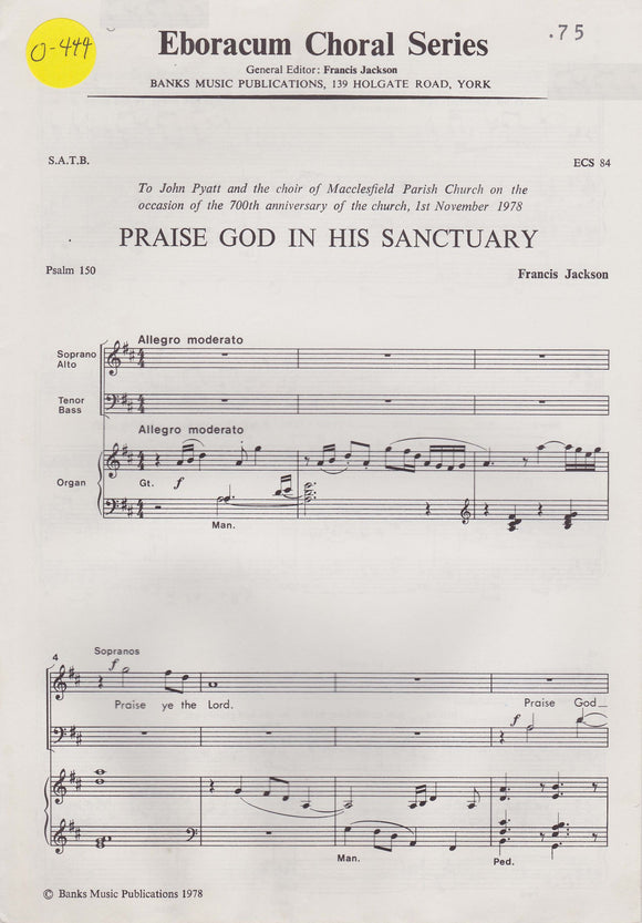 Praise God in His Sanctuary (0-444)