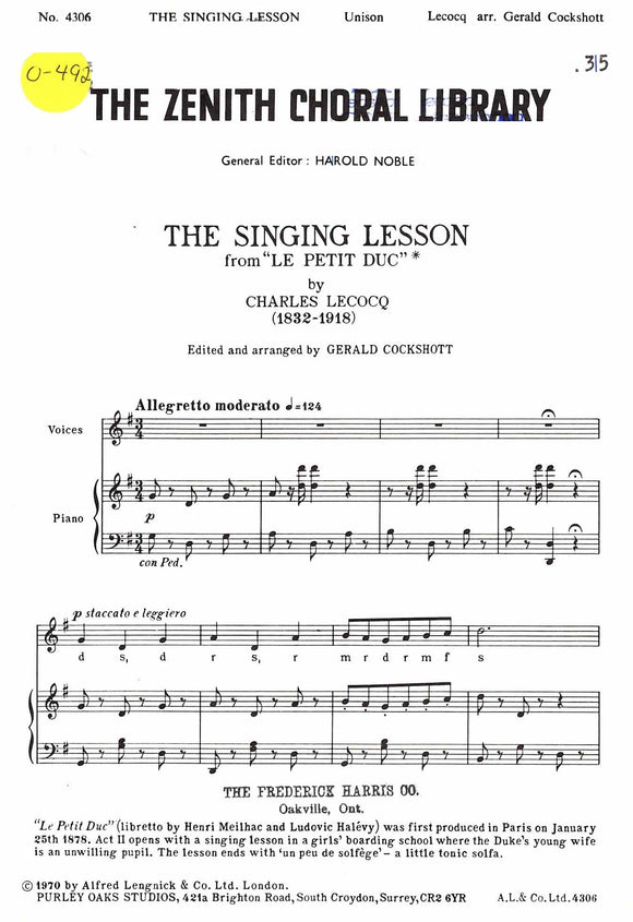 Singing Lesson, The (0-492)