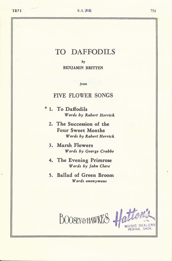 To Daffodils (0-543)