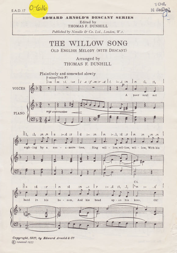 Willow Song, The (0-616)