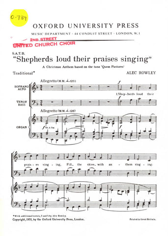 Shepherds Loud Their Praises Singing (0-789)