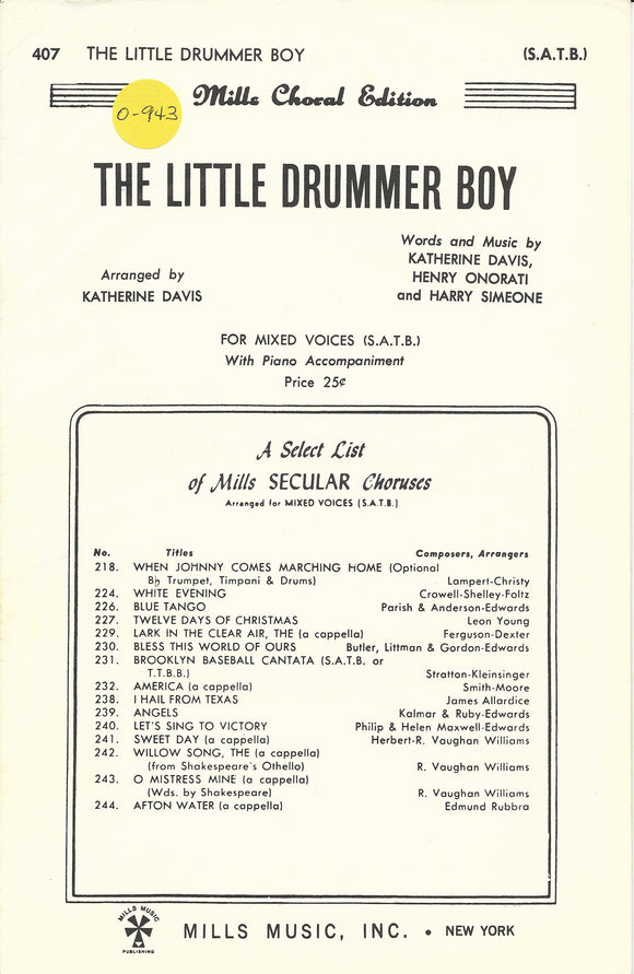 Little Drummer Boy, The (0-943)