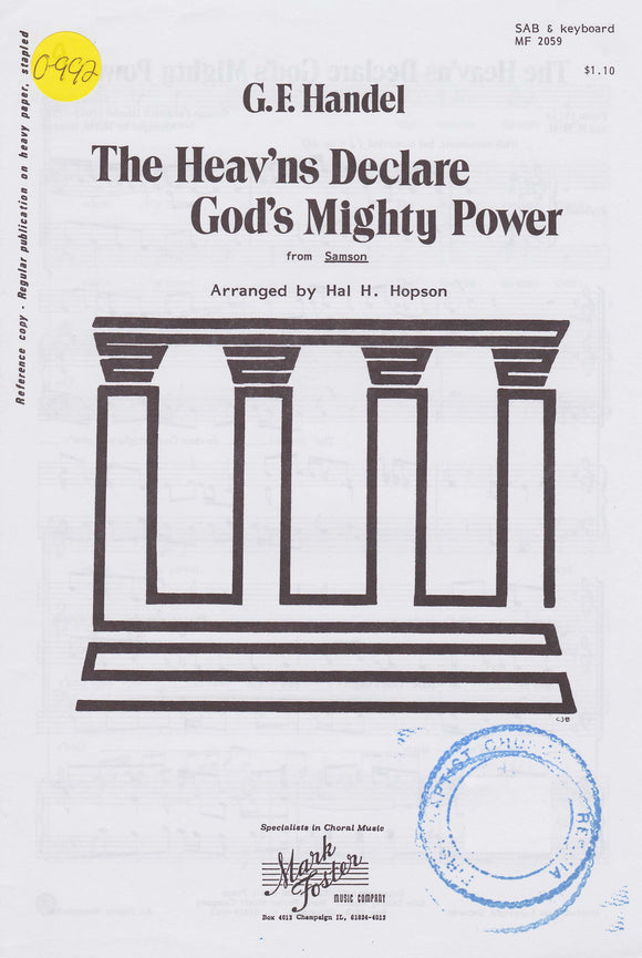 Heav'ns Declare God's Mighty Power, The (0-992)