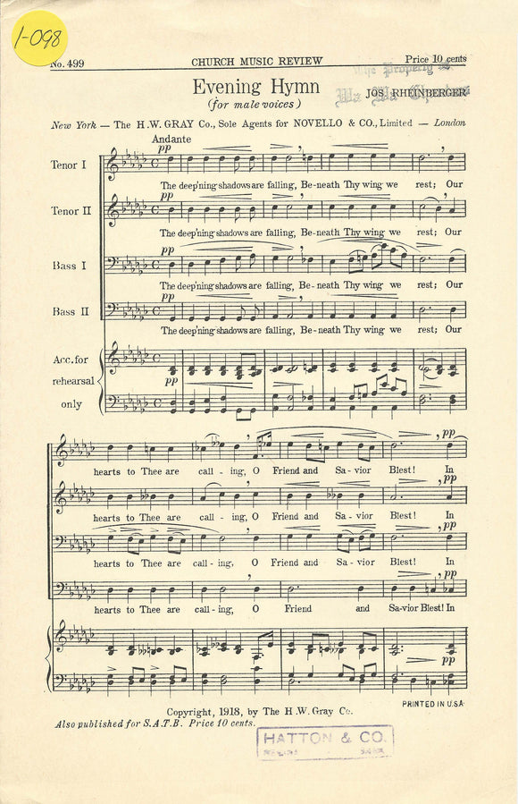 Evening Hymn (1-098)
