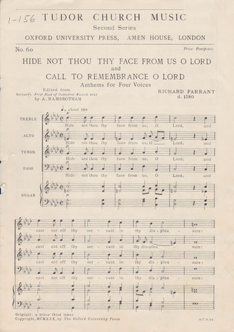 Hide Not Thou Thy Face From Us O Lord / Call to Remembrance O Lord (1-156)