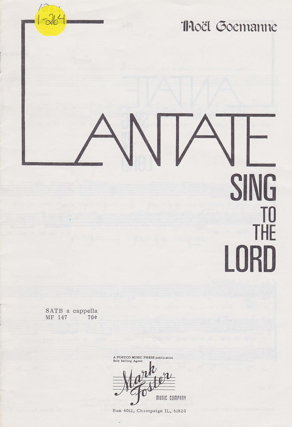 Cantate Sing to the Lord (1-264)