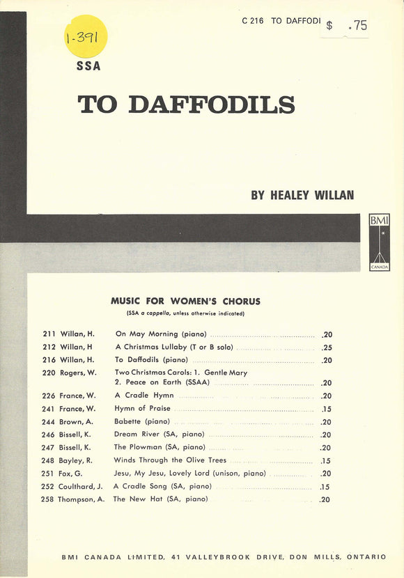 To Daffodils (1-391)