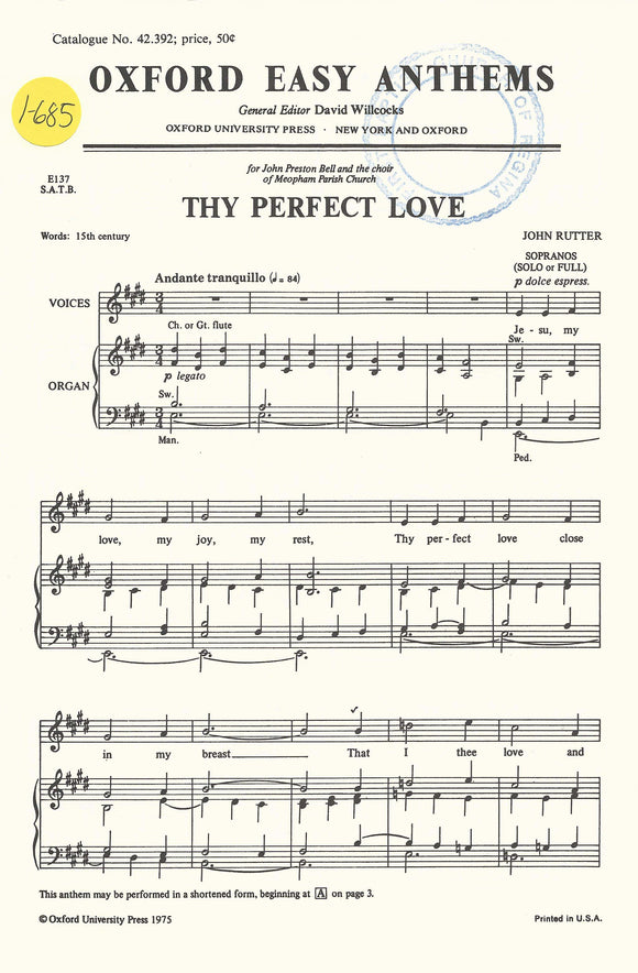 Thy Perfect Love (1-685)