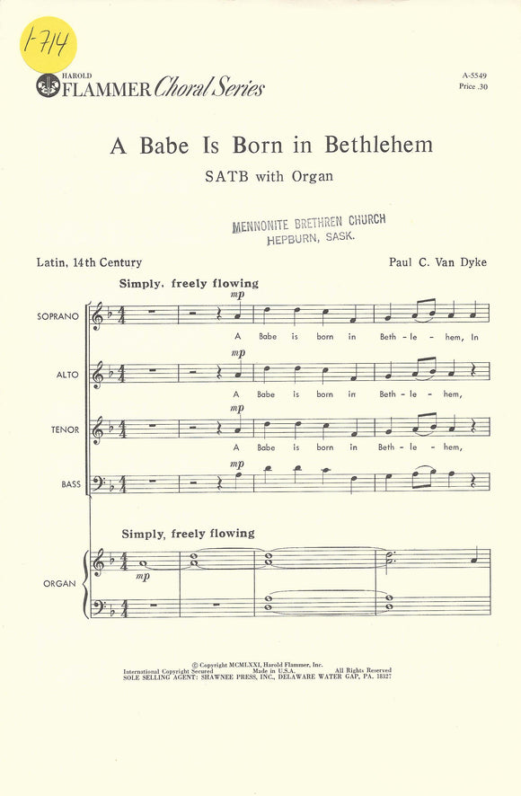 Babe is Born in Bethlehem, A (1-714)