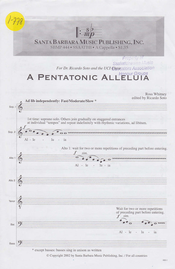 Pentatonic Alleluia, A (1-778)