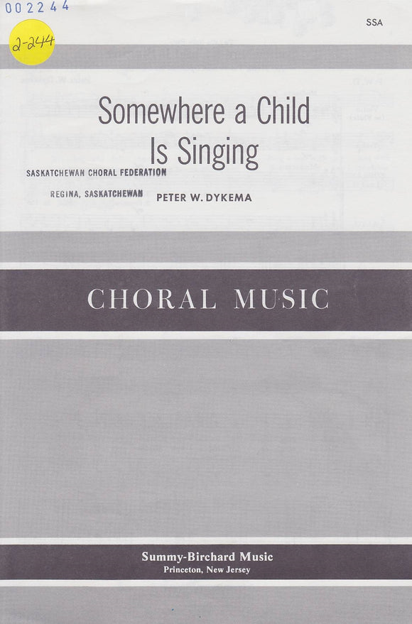 Somewhere a Child is Singing (2-244)