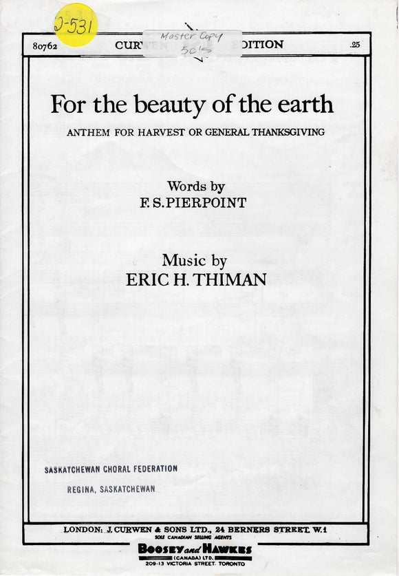 For the Beauty of the Earth (2-531)